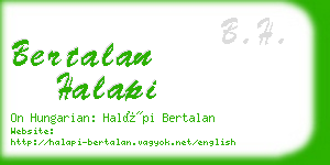 bertalan halapi business card